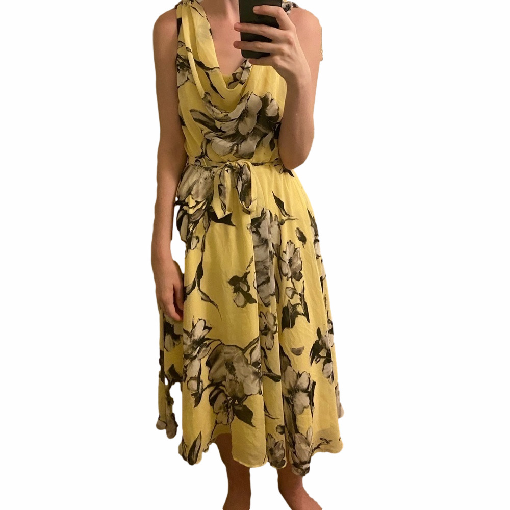 MSK Yellow Floral Dress Size 8